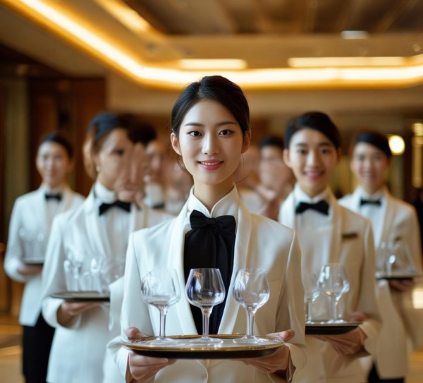 酒店服务员礼仪队伍,守护顾客第一,传递专业精神 酒店服务员礼仪队伍,守护顾客第一,传递专业精神