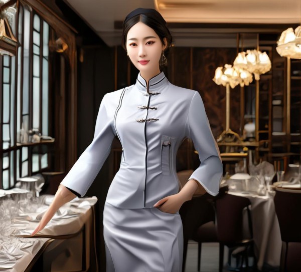 中式酒店工作服高端餐饮女服务员，职场与生活的完美结合